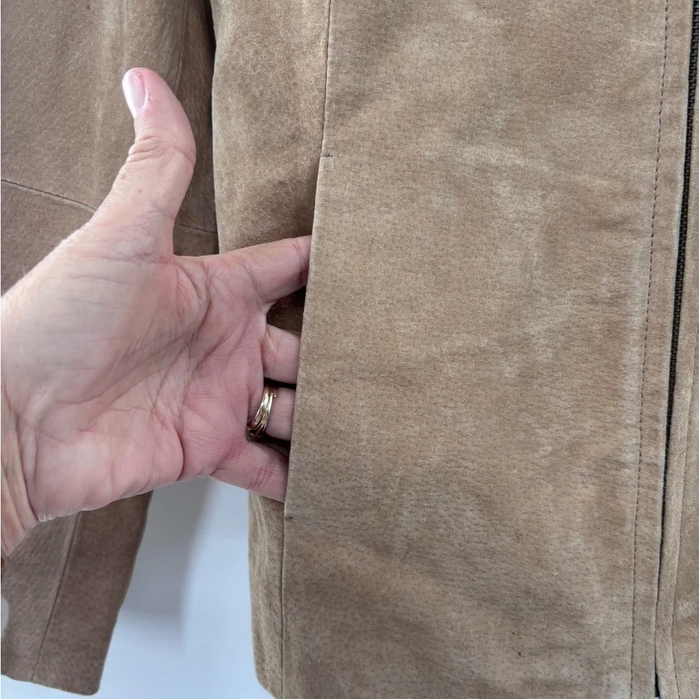 Boston Harbour Women's Tan Leather Suede Jacket Size Small - Picture 6 of 6